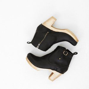 No.6 5" Leather Clog Buckle Boot High Heel sz.40